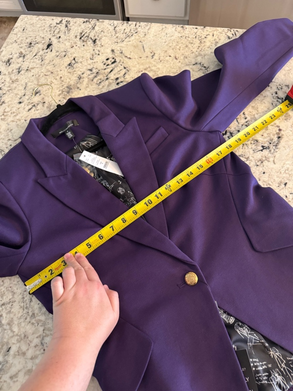 WHBM White House Black Market Luxe Stretch Editor Blazer Jacket Deep Amethyst - Picture 10 of 13